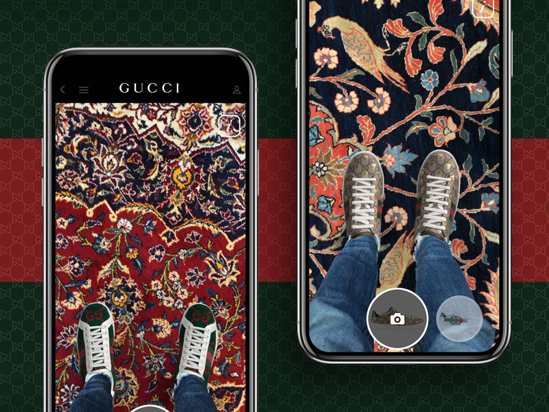 Les baskets Gucci en r&eacute;alit&eacute; augment&eacute;e
